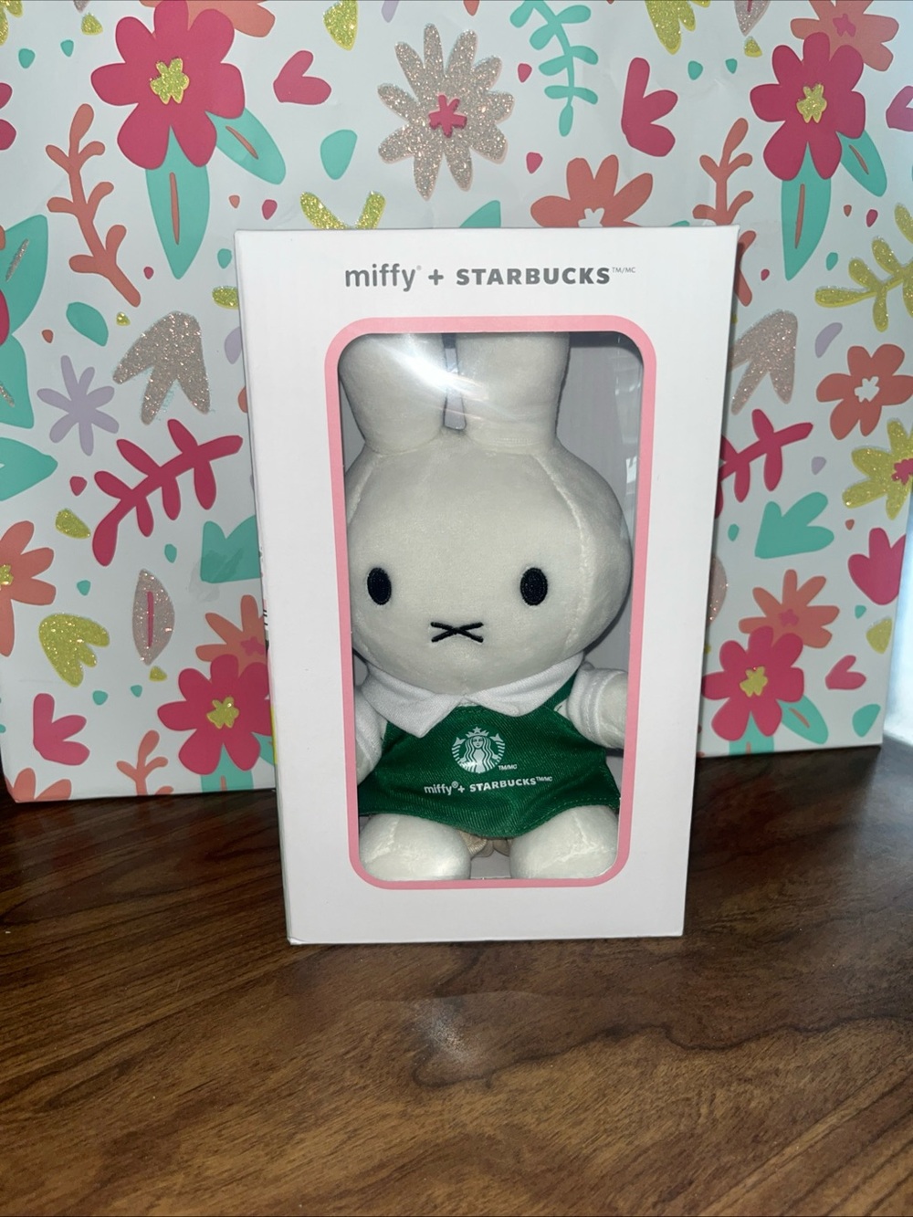 Starbucks White Miffy Plush with Green Apron